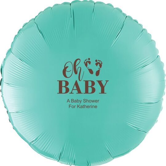 Oh Baby with Baby Feet Mylar Balloons